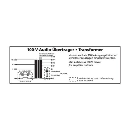 TR-175/10 | 100 V high-performance audio transformer, 10 W-6299
